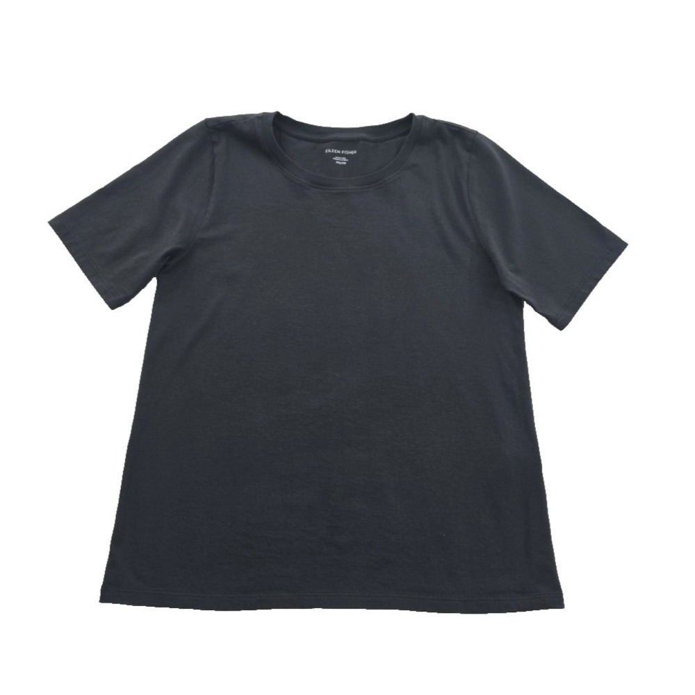 Eileen Fisher Women's Top XXS Black 100% Organic Cotton Jersey Knit Stretch